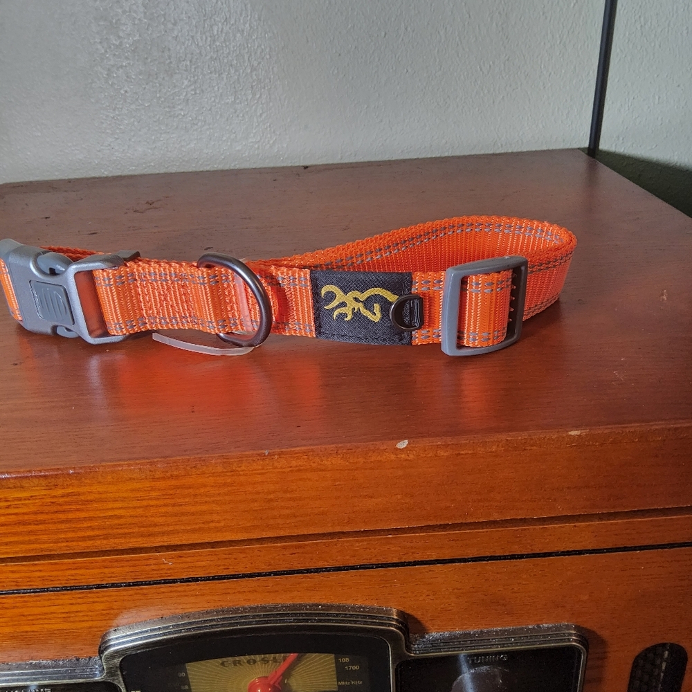 Browning Orange Reflective Dog Collar Large - Captain's Big Dog Safety Treasure